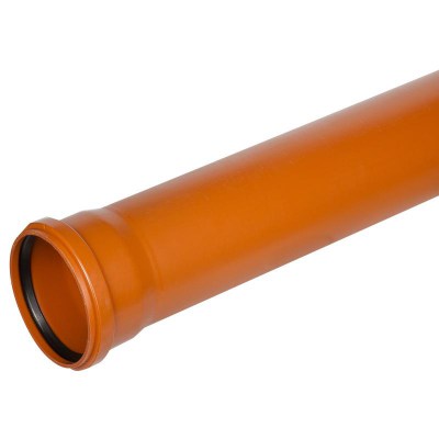 Труба для наружной канализации ПВХ 110 мм (рыжая)